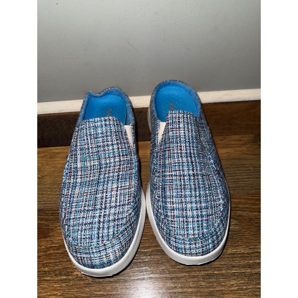 OrthoComfoot Slip-on Shoes With Arch Support in Blue, Multi-colored Woven Sz 10 - Picture 3 of 13